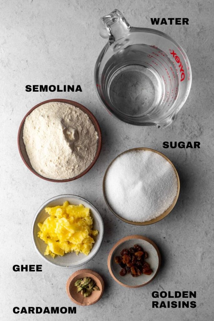 Ingredients of suji ka halwa