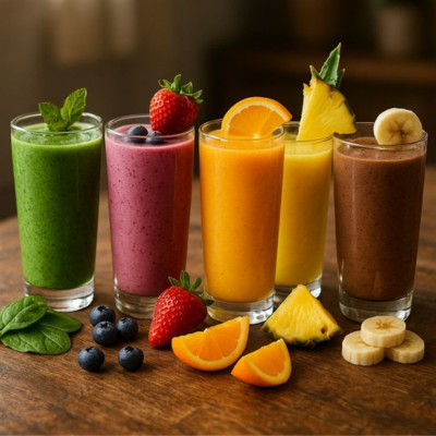 Healthy drinks and smoothies with cooking tips for refreshing recipes
