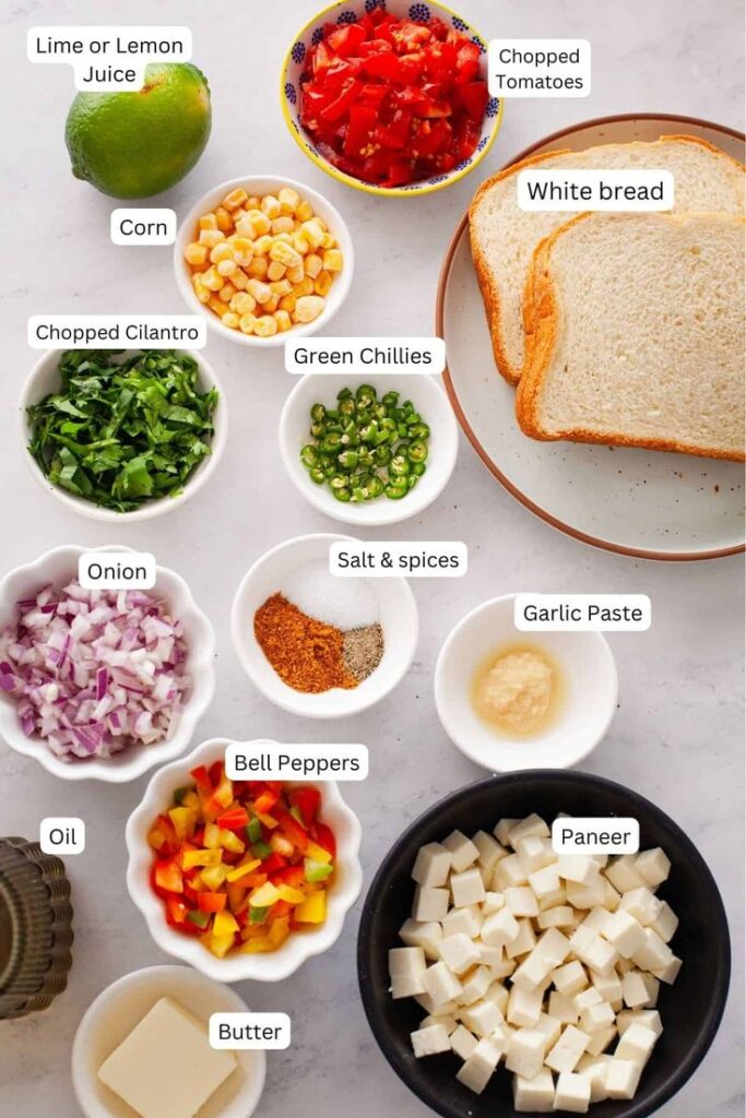 Simple ingredients for easy sandwich maker recipes